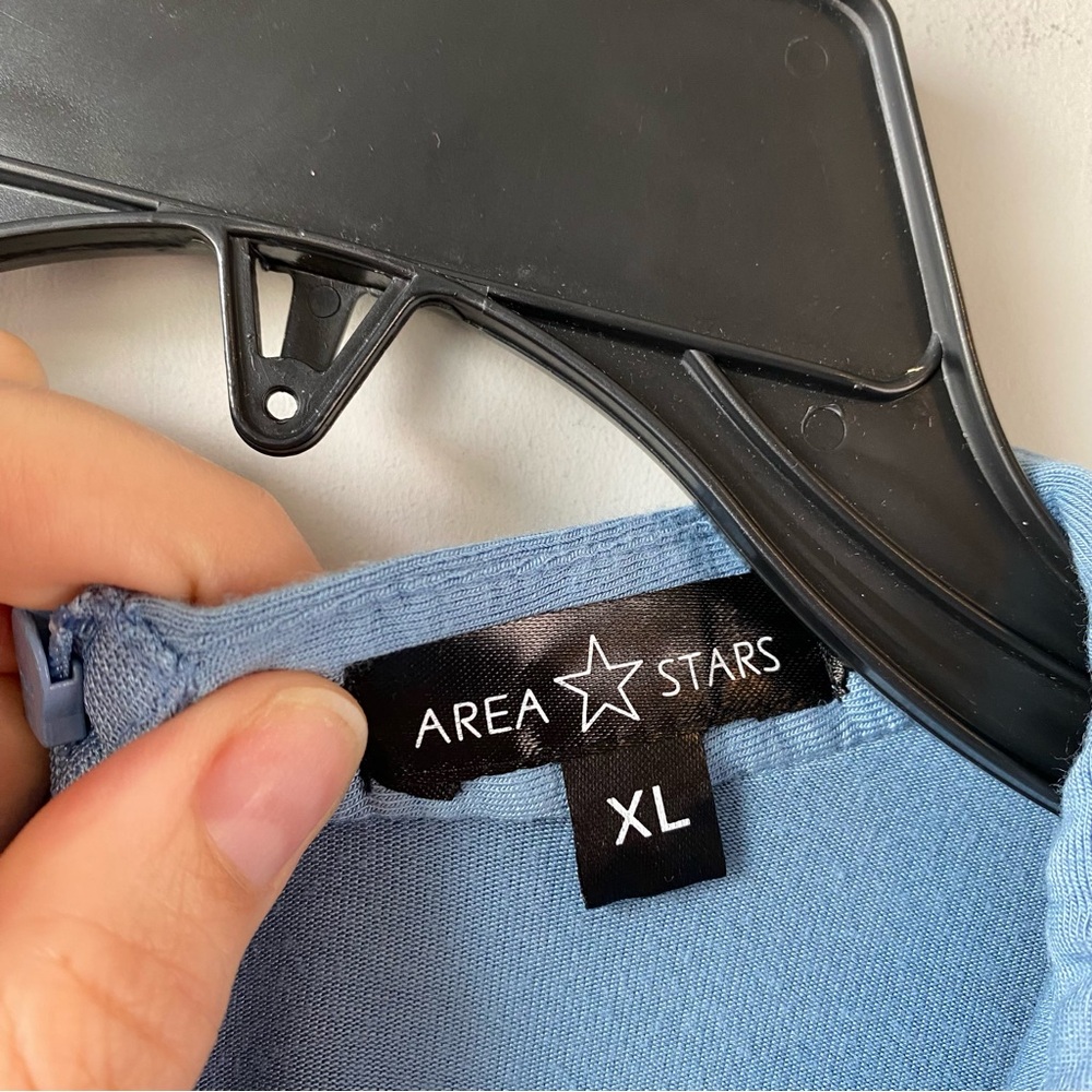 Area Stars Riley Ruffle Sleeve Top Blue XL - Picture 3 of 7
